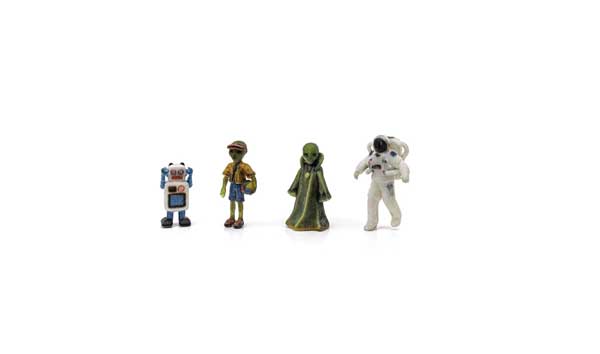 Woodland Scenics Find Me Figures Scenic Accents (2865) | Sci-Fi Figures | Pkg of 4 | HO Scale
