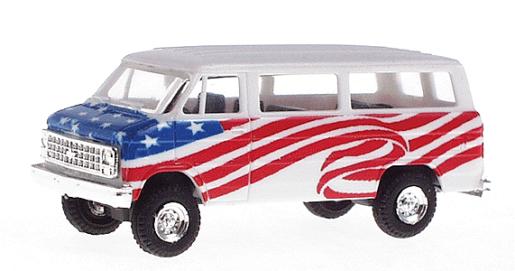 Trident Miniatures - Chevrolet Sportvan - American Flag Graphics - HO Scale