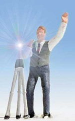 East Coast Circuits - Railfan Photographer with Working Camera Flash - with Tripod - HO Scale