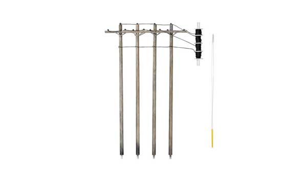 Woodland Scenics Pre-Wired Poles - Utility System - Single Crossbar - N Scale