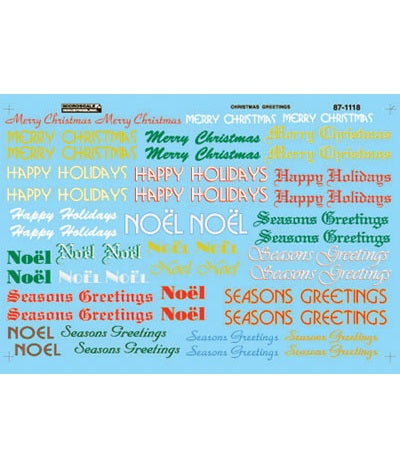 Microscale Industries - Railroad Decals Set - Christmas Train Graphics - Holiday Greetings - HO Scale