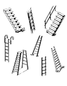 Central Valley Steps & Ladders (1602) | Assorted | Pkg of 4 | HO Scale