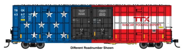 WalthersMainline (910-3152) • 60' High Cube Plate F Horizontal Post Boxcar • TTX 250th Anniversary #636707 • HO Scale (Pre-Order)
