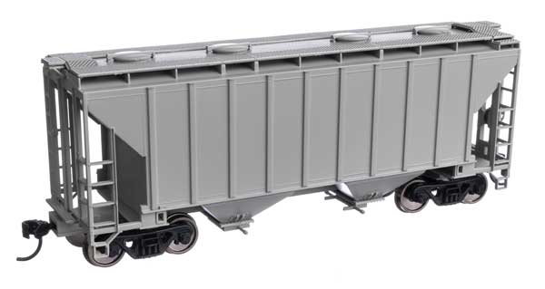 WalthersMainline (910-8500) | 37' 2980 Cubic-Foot 2-Bay Covered Hopper | Undecorated | HO Scale