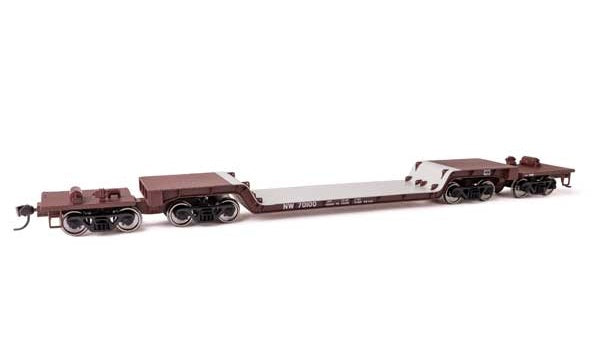 WalthersMainline 81' 8-Axle Depressed Center Flatcar (910-50233) | Norfolk & Western #70111 | HO Scale