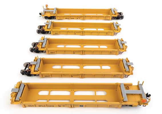 Walthers Mainline Thrall 5-Unit Rebuilt 40' Well Car | BNSF Santa Fe Leasing SFLC #1045 | 5 Pack | HO Scale