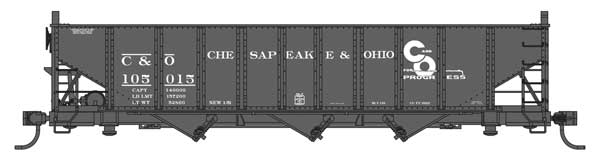 WalthersMainline 70-Ton AAR 30Bay Open Hopper - Chesapeake & Ohio #105132 - HO Scale