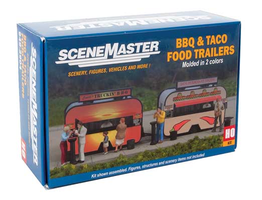Walthers SceneMaster BBQ and Taco Food Trailers - KIT - HO Scale