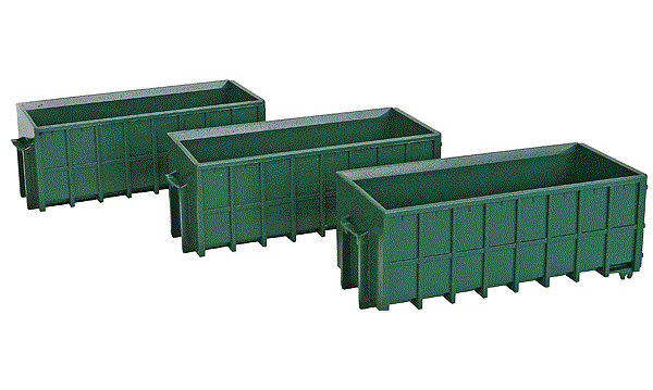 Walthers SceneMaster Large Dumpsters - Assembled - Pkg of 3 - HO Scale