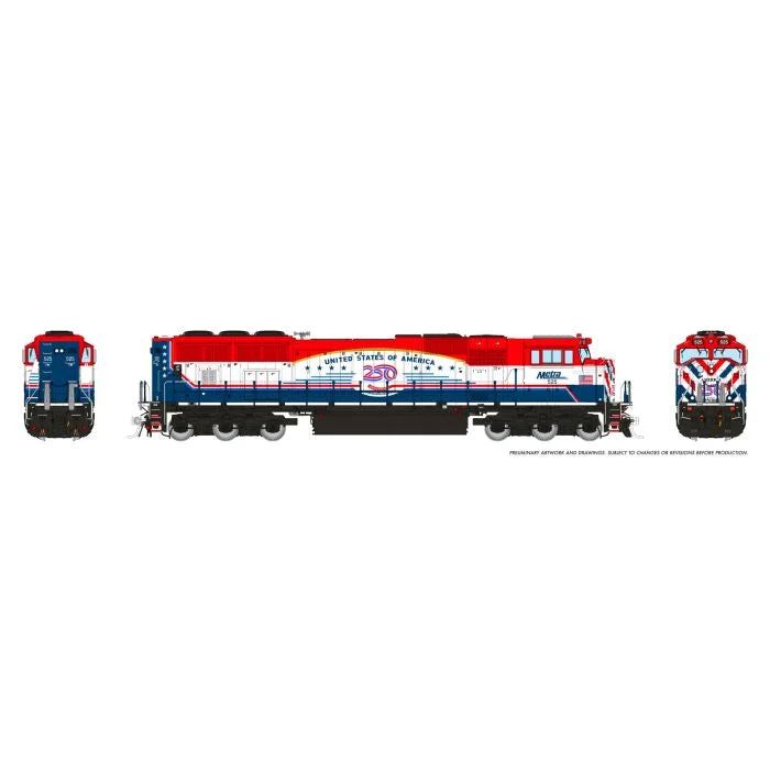 Rapido EMD SD70MACH Metra #525 America 250 DC Silent HO Scale Pre-Order