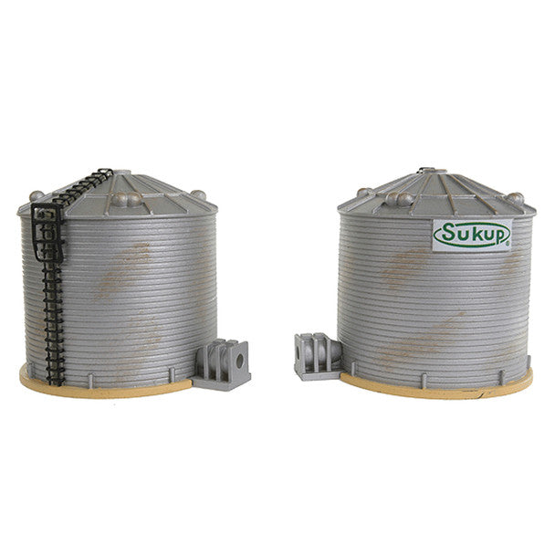 Imex Model Company (6146) | Sukup Grain Towers | 2-Pack, Small | Assembled | HO Scale