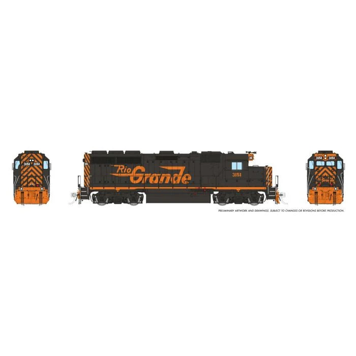 Rapido 1078512 • EMD GP40 • Rio Grande #3151 • Large Logo • DC/DCC/Sound • HO Scale (Pre-Order)
