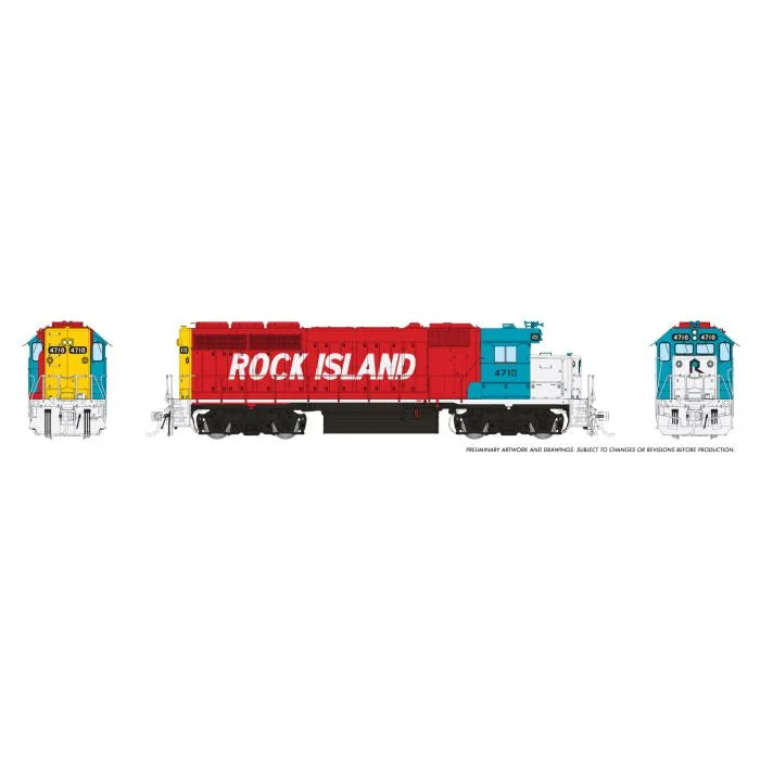 Rapido 1078533 • EMD GP40 • Rock Island #4710 • DC/DCC/Sound • HO Scale (Pre-Order)
