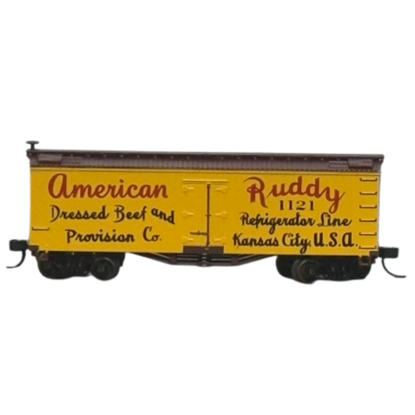 Athearn 40' Wood Milk Car American Dressed Beef 1121 N Scale Pre-Owned