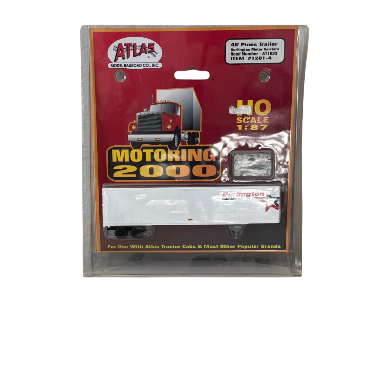 Atlas (1201-4) • 45' Pines Trailer • Burlington Motor Carriers #A11033 • HO Scale (NOS)