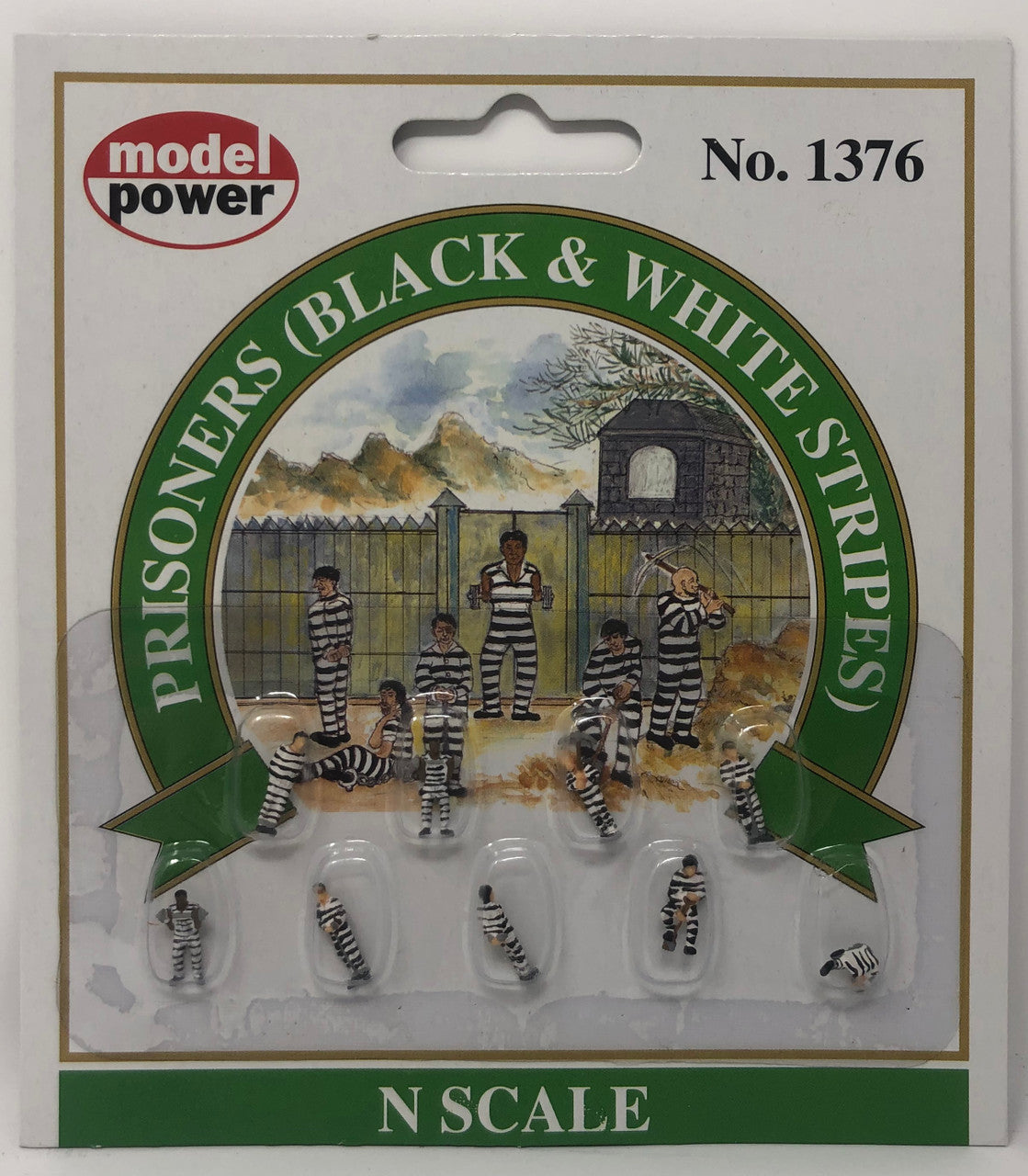 Model Power (1376) • Prisoners in Black & White Stripes • 9 Piece • N Scale