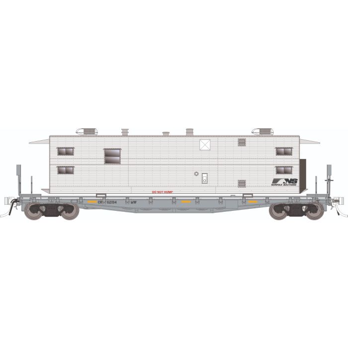 Rapido Class F30A 50' Flatcar w/ Camp Vans (138110) | 6 Pack | Norfolk Southern Set #2 | HO Scale