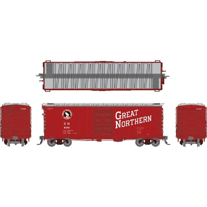 Rapido 40' Boxcar w/ Late IDNE - Great Northern #5200 - Vermillion - HO Scale