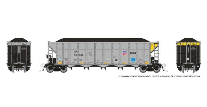 Rapido AutoFlood III Rapid Discharge Coal Hopper w/ Load - Union Pacific #94529 - HO Scale