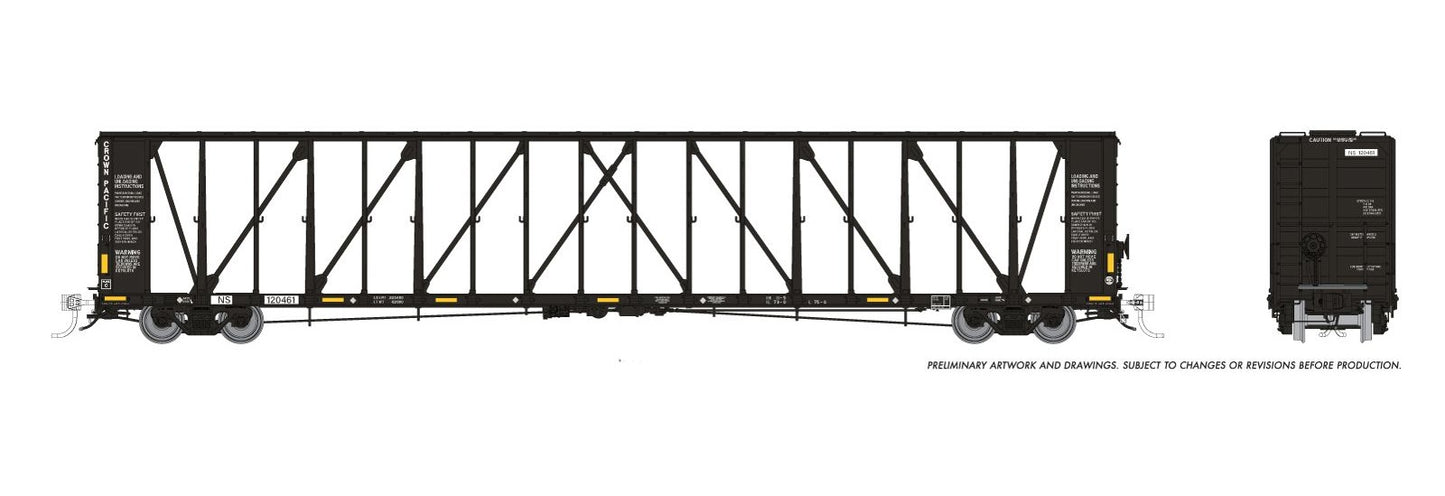 Rapido NSC 73' Centerbeam Flatcar - Norfolk Southern Patchout - HO Scale