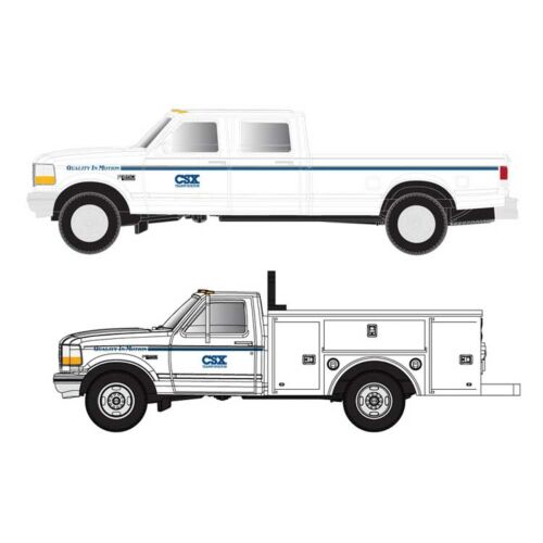 Atlas, 1990s Ford(R) F250 & F350 Standard Pickup Set, CSX, 2 Pack, N Scale