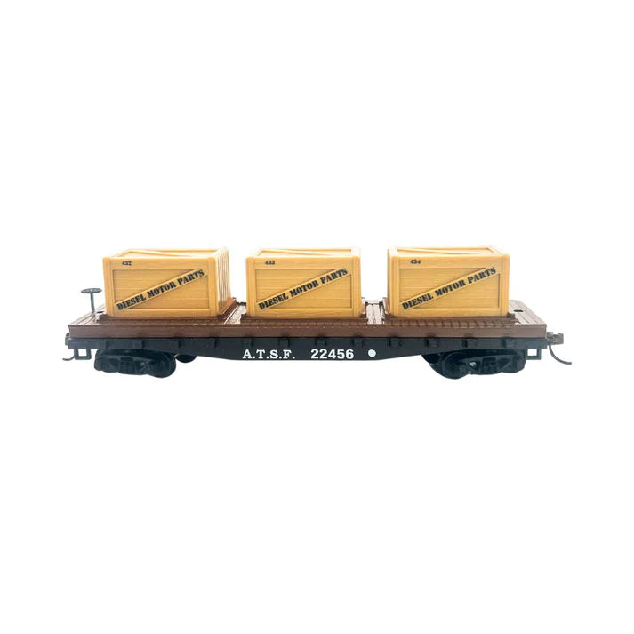 Rock Island Hobby 40' Flat Car w/ Crates - ATSF - HO Scale