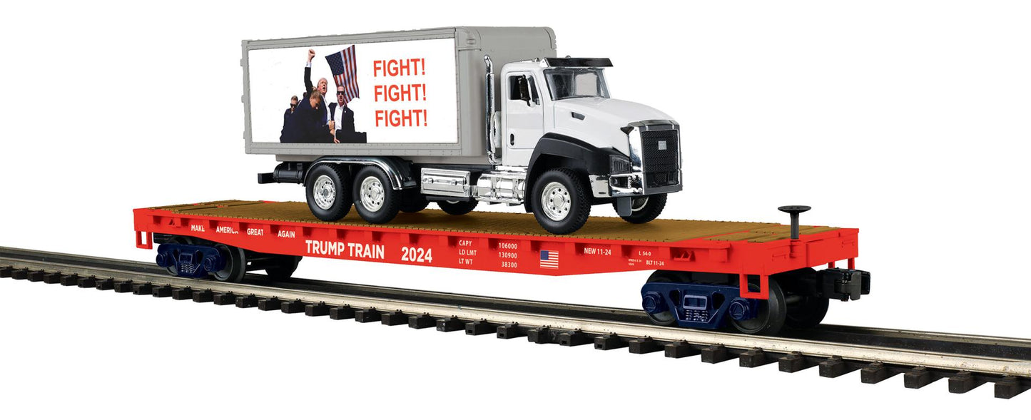 MTH – Donald J. Trump Premier Flat Car with Box Truck – O Scale