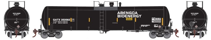 Athearn 30,000-Gallon Ethanol Tank Car - Abengoa Bioenergy GATX #202083 - N Scale (NOS)