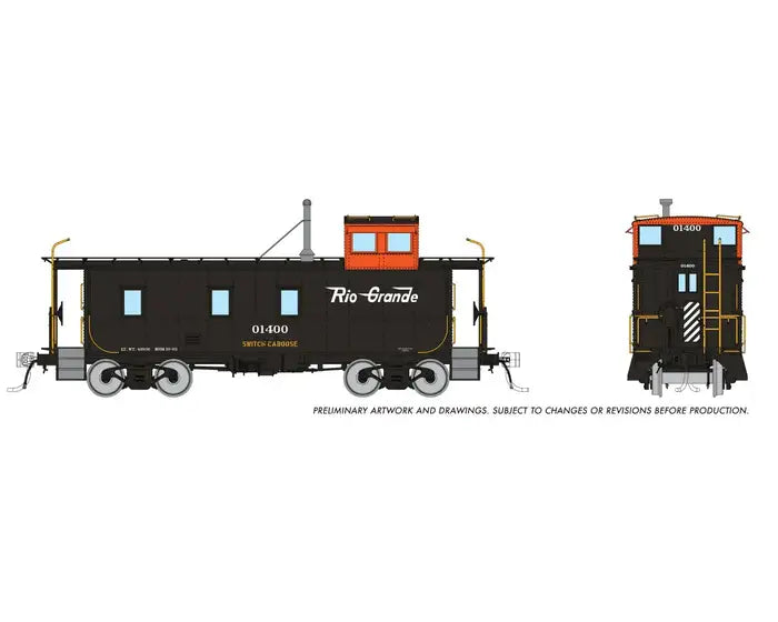 Rapido - D&RGW End Cupola Steel Caboose: Switch Caboose Scheme #01400 - HO Scale