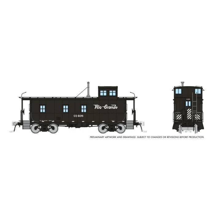 Rapido - D&RGW End Cupola As-Built Steel Caboose: Black Scheme #01416 - HO Scale