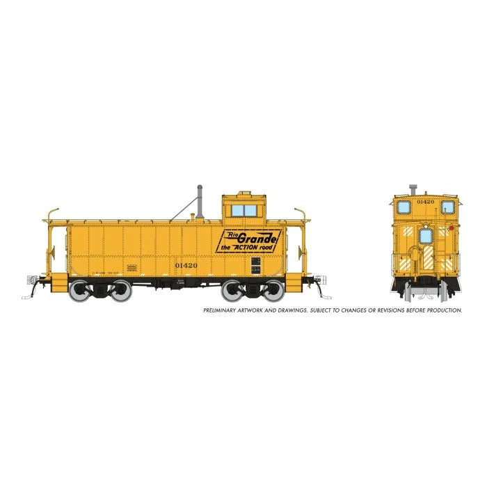 Rapido (225025) | D&RGW End Cupola Steel Caboose w/ Late Mods | Action Road Scheme #01445 (1981+) | HO Scale