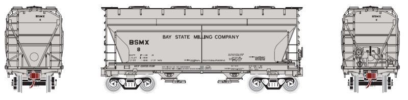 Athearn ACF 2970 2-Bay Center Flow Hopper - Bay State Milling Company #8 - N Scale (NOS)
