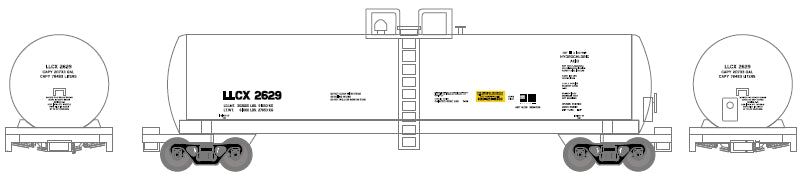 Athearn 20,900-Gallon Tank Car - LLCX #2629 - N Scale (NOS)