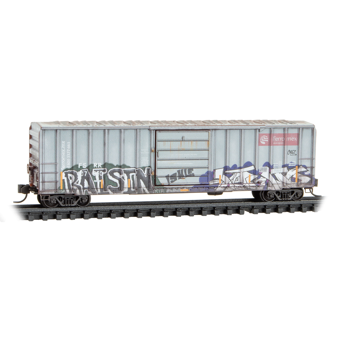 Micro Trains 50' Rib Side Boxcars - Ferrocarril del Sureste - 2 Pack - Weathered - N Scale