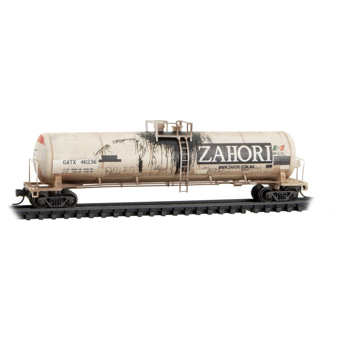 Micro Trains 56' General Service Tank Car - GATX Zahori #46236 - Weathered - N Scale