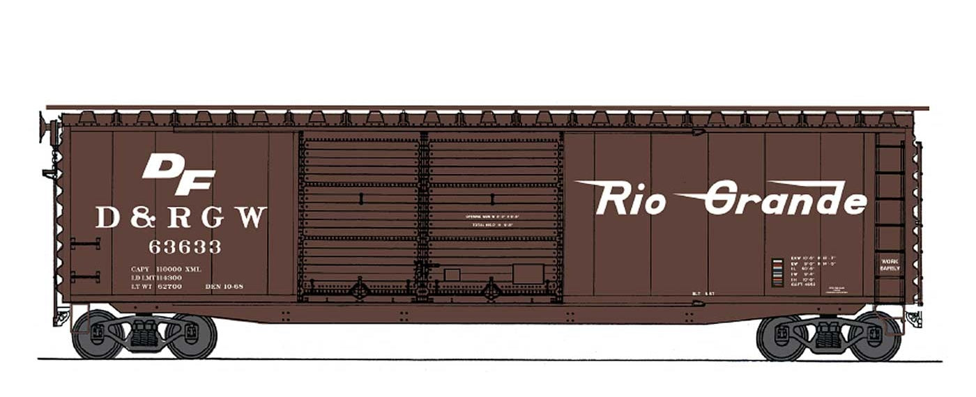 InterMountain 50' PS-1 Double Door Boxcar, Rio Grande, HO Scale