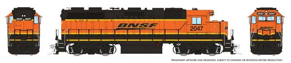 Rapido EMD GP38 Low Nose w/ Extended Cab - BNSF Railway #2047 - H3 - DCC and Sound - HO Scale