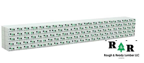 Walthers SceneMaster Wrapped Lumber Load for Walthers Mainline 72' Centerbeam Flatcar, Rough & Ready Lumber, HO Scale