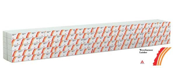 Walthers SceneMaster Wrapped Lumber Load for Walthers Mainline 72' Centerbeam Flatcar, Weyerhauser Lumber, HO Scale