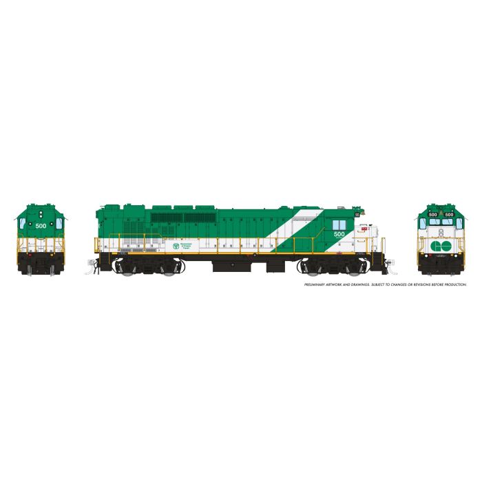 Rapido GP40TC (34009) | GO Transit #500 | Late Font | DC No Sound | HO Scale