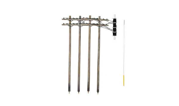 Woodland Scenics (2251) Pre-Wired Poles, Utility System | Double Crossbar | N Scale