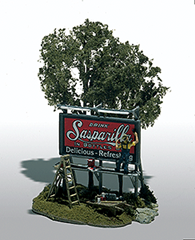 Woodland Scenics Mini-Scene (TM) Unpainted Metal Kit, The Sign Painter, Roadside Billboard, HO Scale