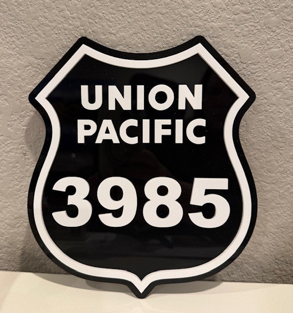Union Pacific 3985 Number Plate Sign