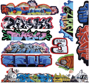 Blair Line Mega Set Modern Tagger Graffiti Decals #14, Pkg of 10, HO Scale