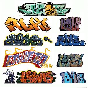 Blair Line Mega Set Modern “Tagger” Graffiti Decals #2, Pkg of 9, N Scale
