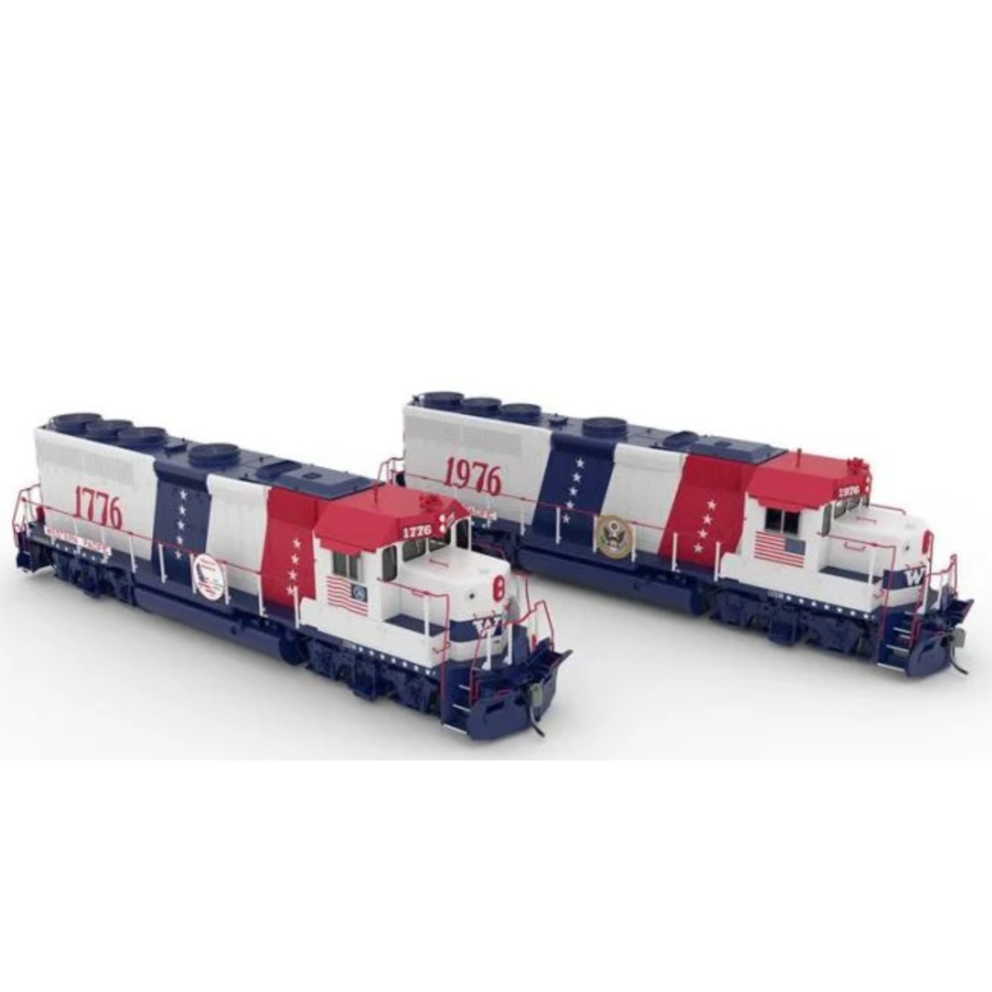 Rapido EMD GP40 (40560) | Western Pacific #1776 + #1976 | Bicentennial Scheme | DC/DCC/Sound | HO Scale