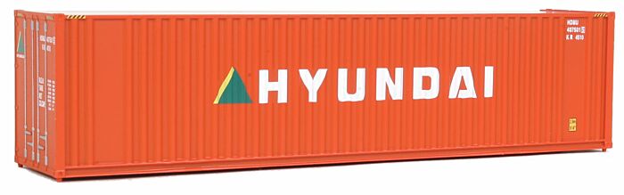 Walthers SceneMaster, 40' Hi Cube Corrugated Container with Flat Roof, Hyundai, Assembled, HO Scale