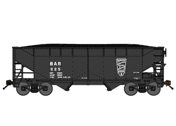 Bluford Shops 2-Bay Offset-Side Hopper w/ Load - Bangor & Aroostook #925 - N Scale (NOS)