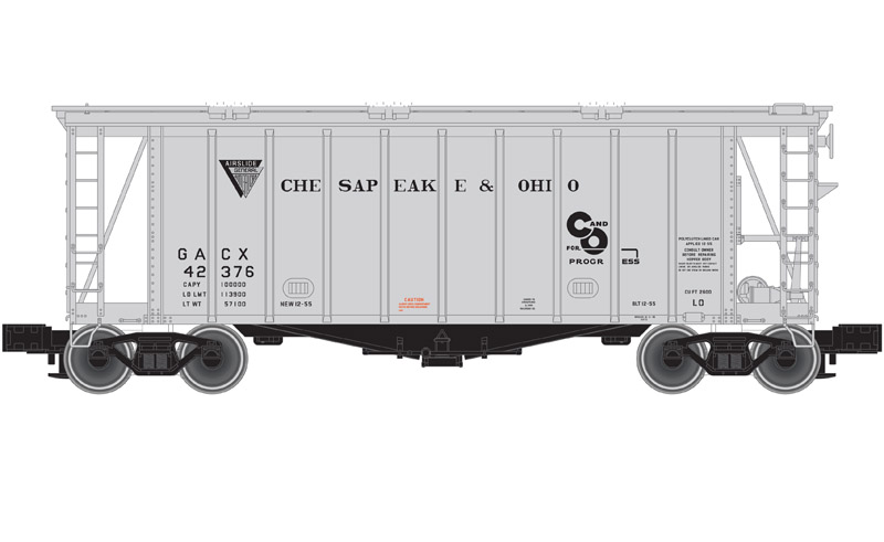Atlas Trainman 40' Airslide - Chesapeake & Ohio #42376 - N Scale (NOS)