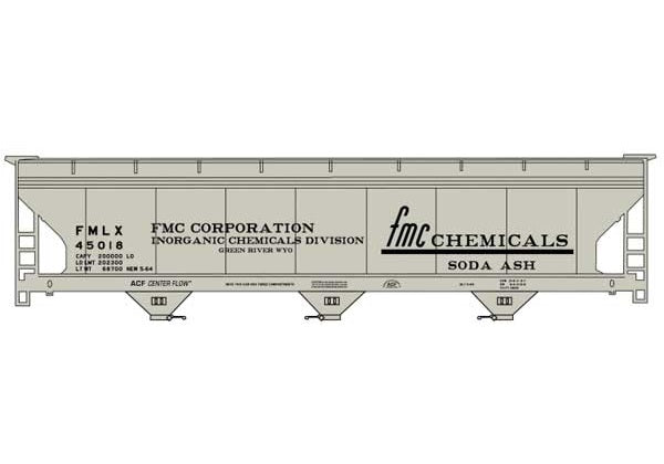 Accurail ACF 47' 3-Bay Center-Flow Covered Hopper | Kit | FMC Chemicals #45018 | HO Scale